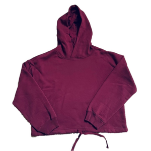 Garage Maroon Cropped SweatShirt Hoodie